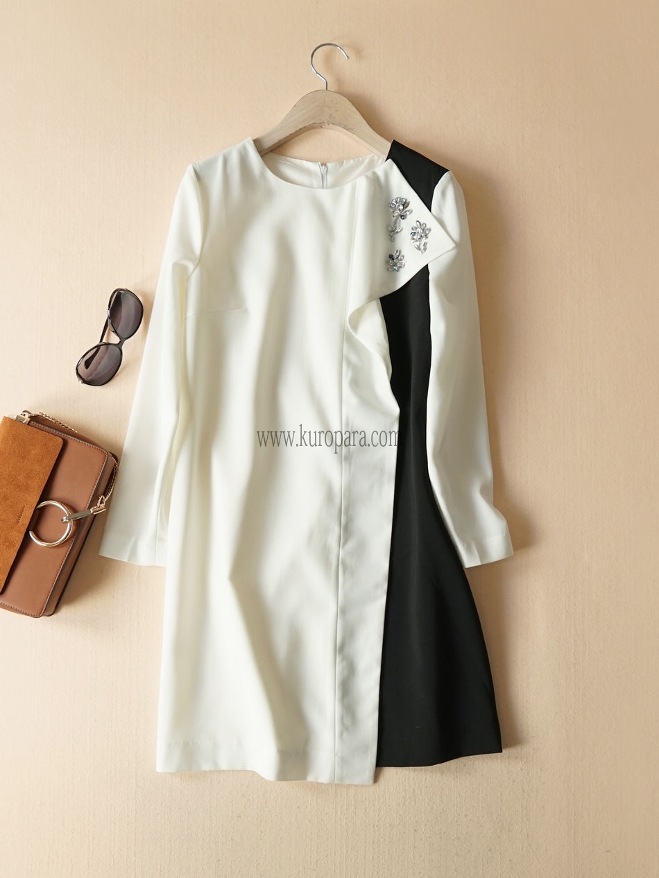チェスティ同型 B級品ビジュー付きバイカラーワンピース レディース服 カテゴリ チェスティ同型 B級品ビジュー付きバイカラーワンピース レディース服 カテゴリ