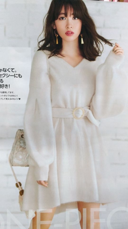 ベルティッドファーライクニットワンピース ニット ベルト ワンピ レディース服 カテゴリ