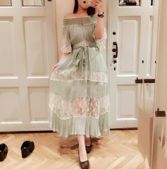 レースディティールオフショルロングワンピース ワンピース レース オフショル ロング丈 ドット 透け シアー レディース服 カテゴリ レースディティールオフショルロングワンピース ワンピース レース オフショル ロング丈 ドット 透け シアー レディース服 カテゴリ
