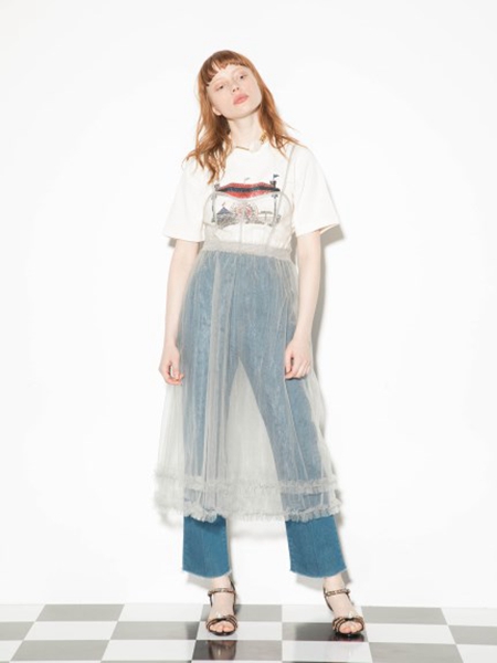 チュールレイヤードｔシャツ ｔシャツ チュールワンピースセット レディース服 カテゴリ