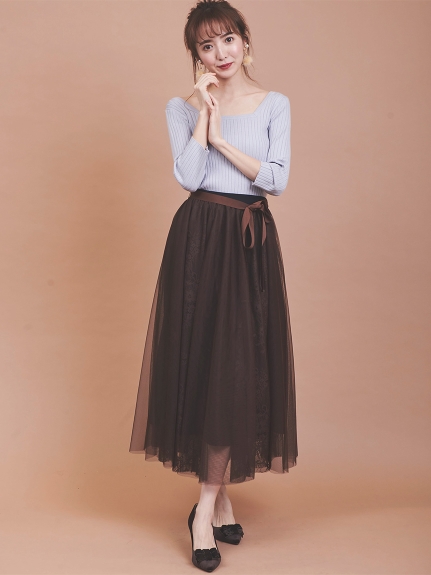 スカート レース切替チュールスカート レディース服 カテゴリ