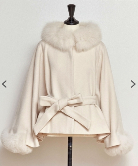フォックスファー付ポンチョコート レディース服 カテゴリ