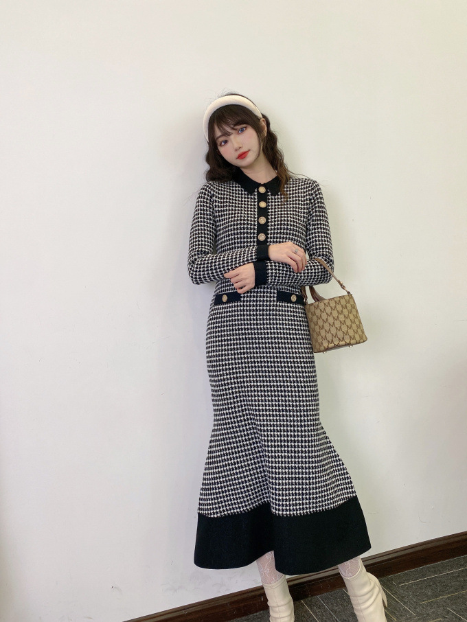 Buckingham Houndstooth Knit Dress