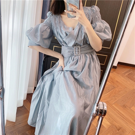 Airy Volume Sleeve Dress - ひざ丈ワンピース