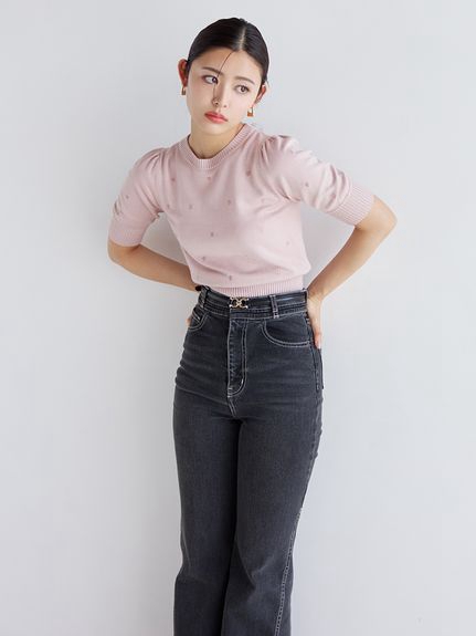 3月中旬入荷予定 Sustainableストレッチフレアデニムパンツ