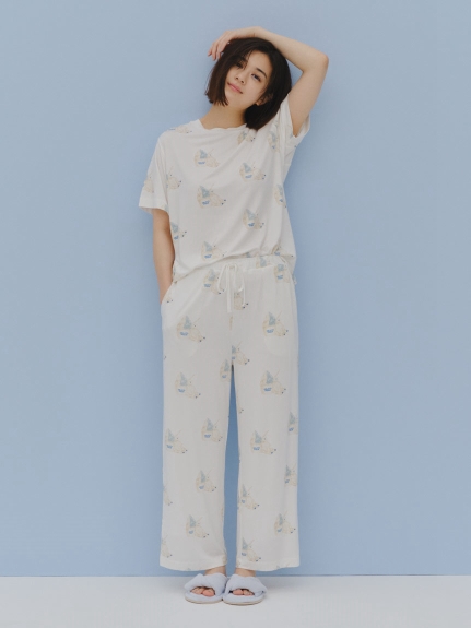 【COOL】しろくま柄Tシャツ&ロングパンツ gelato pique（ジェラートピケ）の「【COOL】しろくま柄Tシャツ